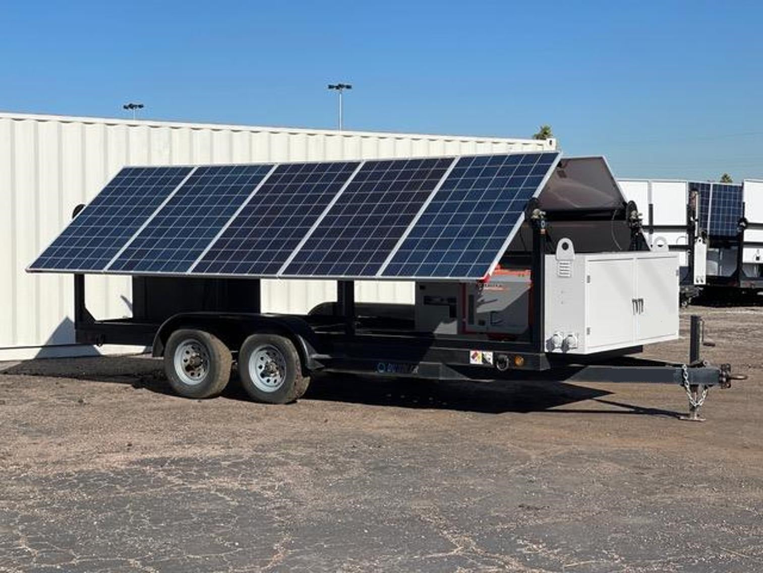 HYBRID | Solar Trailer Rental:  12,000W Output; 30kWh Storage & 11K Backup Generator