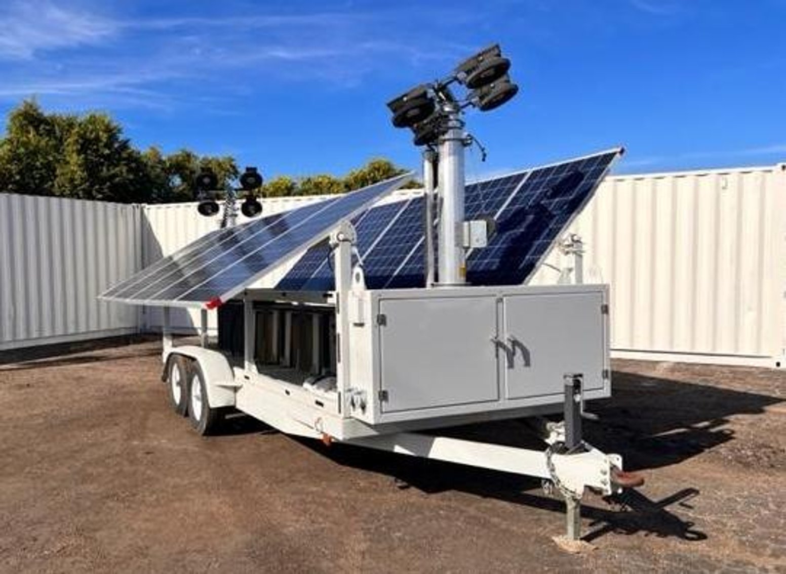 HYBRID | Solar Trailer Rental:  12,000W Output; 30kWh Storage & 11K Backup Generator