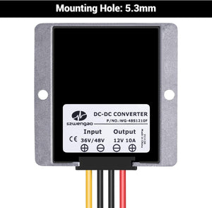 Golf Cart 48V to 12V Converter DC Voltage Buck Converter Voltage Regulator/step down IP68 with Fuse r (240W 20A)