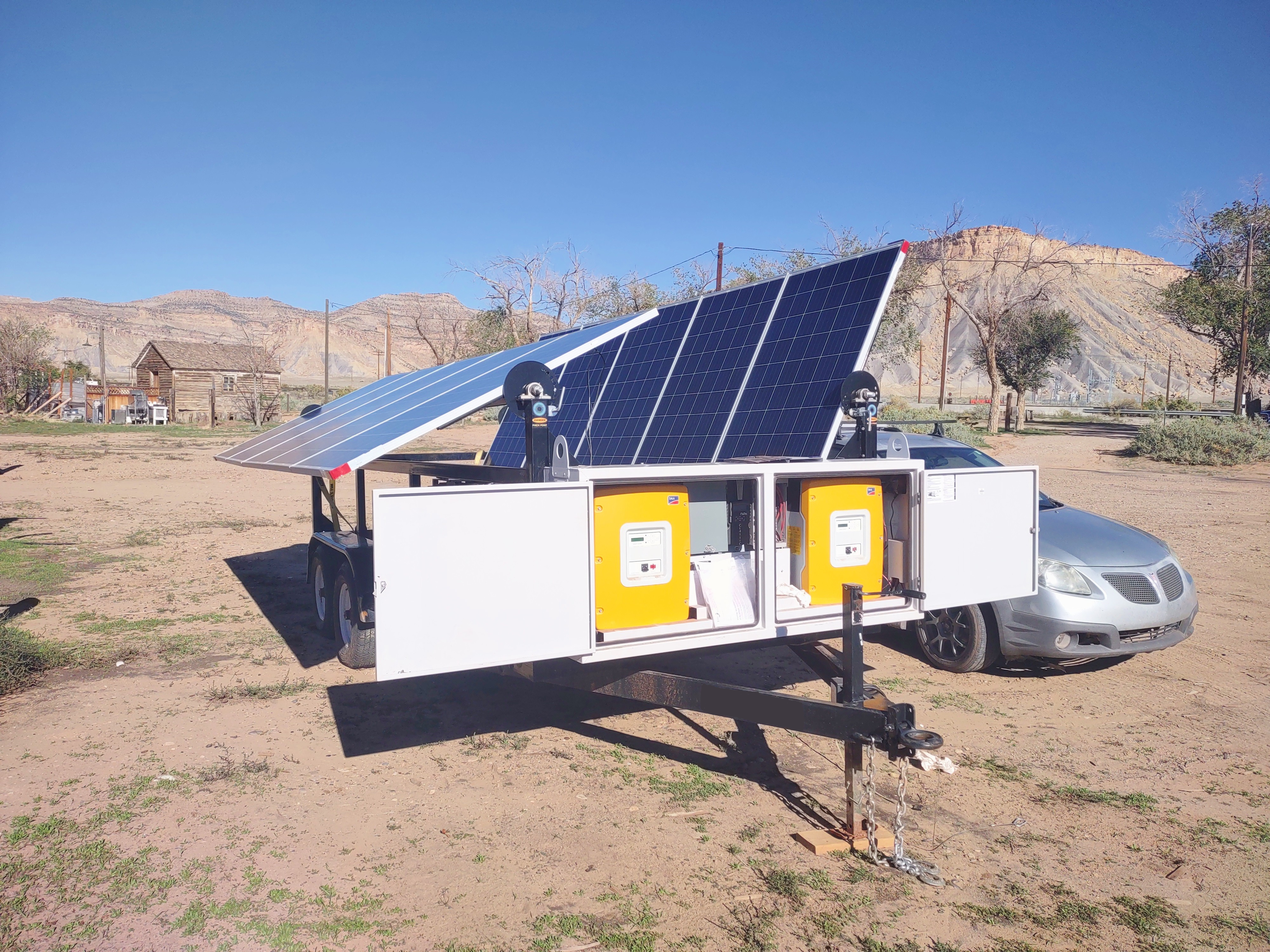 HYBRID | Solar Trailer Rental:  12,000W Output; 30kWh Storage & 11K Backup Generator