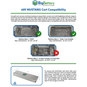 BigBattery | 48V MUSTANG | LiFePO4 Battery 139Ah 7kWh | High-Capacity & Long-Range Golf Cart Battery