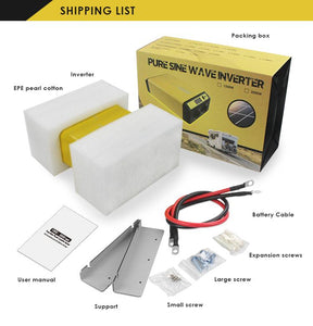 ACOPower | 1500 Watt Pure Sine Wave Inverter12VDC to 120VAC