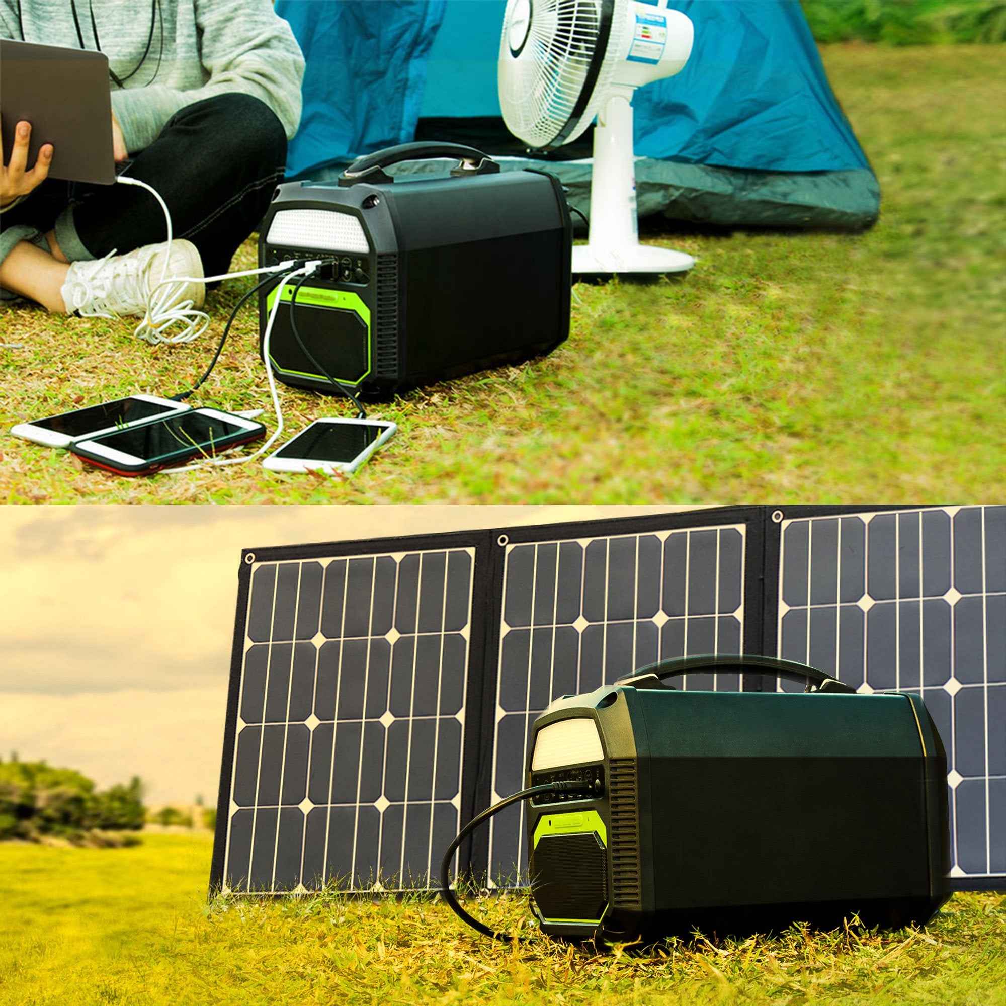 ACOPOWER 500W Generator and 120W Portable Solar Panel