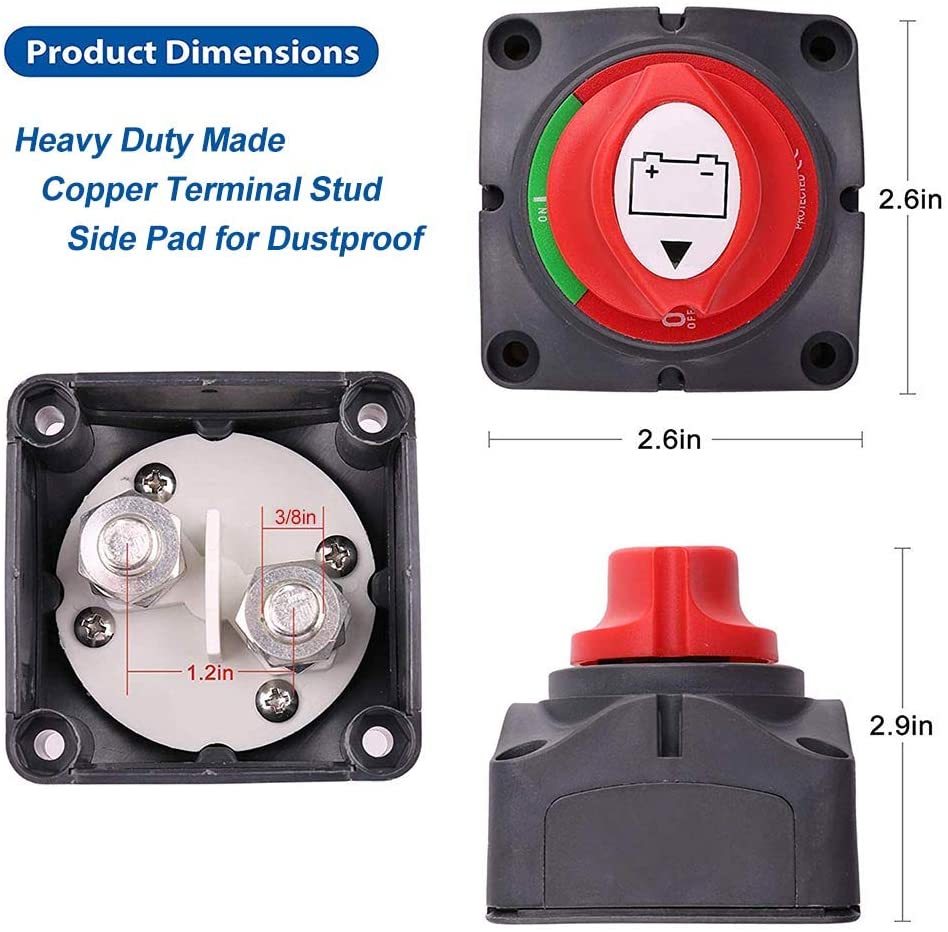 Battery Switch, 12V 24V 48V Battery Disconnect Master Cutoff Switch fo –  Homestead Hybrid