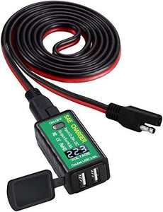4.8A  USB Charger/Solar Charger with 12/24 Volt Digital Voltmeter & ON/Off Switch for your Phone, Speaker, Camera, lights and other devices.