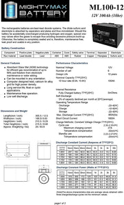 Mighty Max Solar Battery 12V-100Ah