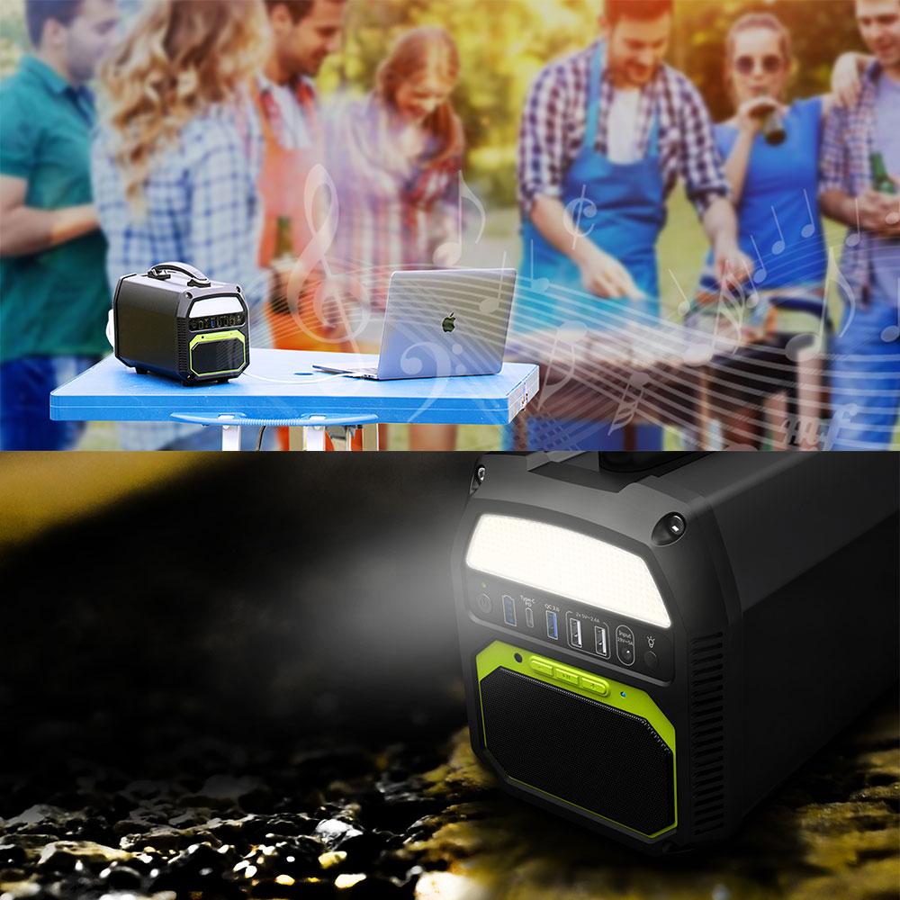 ACOPOWER 462Wh/500W Portable Solar Generator, the ONLY Power Station with Buletooth Spearker in the Market (New Arrival 2020)