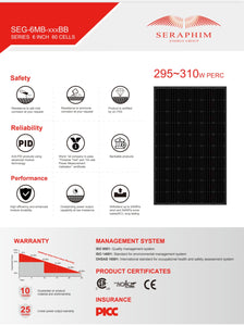 SAE 305 Watt Monocrystalline Solar Panel