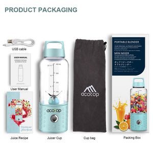 Portable Electric Blender/Coffee Grinder USB Rechargeable Smoothie Blender