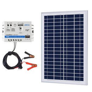 ACOPOWER 25W 12V Solar Charger Kit, 5A Charge Controller with Alligator Clips