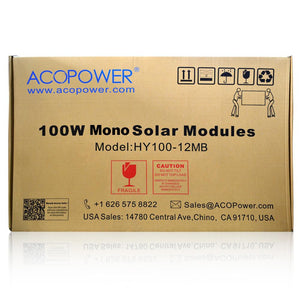 100 WATT, 12 VOLT MONOCRYSTALLINE (BLACK) SOLAR PANEL (DC)