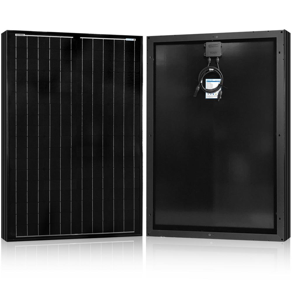 100 WATT, 12 VOLT MONOCRYSTALLINE (BLACK) SOLAR PANEL (DC)