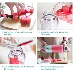 Portable Electric Blender/Coffee Grinder USB Rechargeable Smoothie Blender