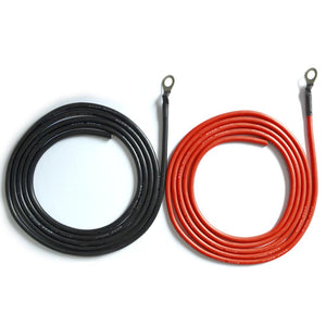 Homestead Hybrid: 8AWG 8ft Battery/Inverter Cable;  Rings - Bare Wire Cable