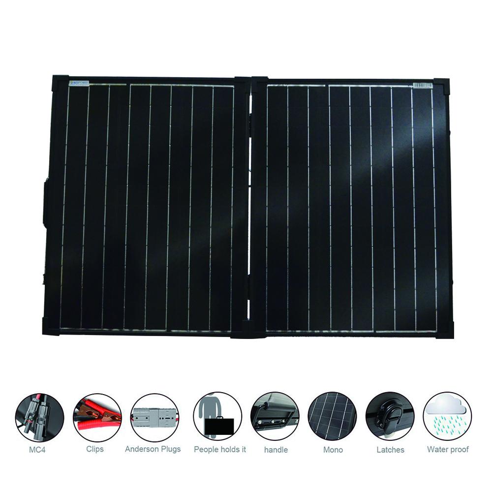 ACOPOWER PTK 100W Portable Solar Panel Kit Briefcase, with 20A Waterproof Charge Controller