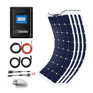 ACOPOWER 440Watts Flexible Solar RV Kit w/ 40A Waterproof Charge Controller, Solar Cable Wire,Tray Cable and Y Branch Connectors,Cable Entry Housing for Marine, RV, Boat, Caravan