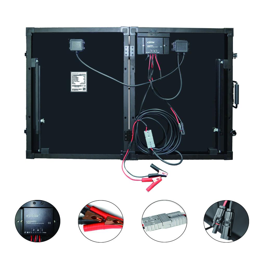 ACOPOWER PTK 100W Portable Solar Panel Kit Briefcase, with 20A Waterproof Charge Controller