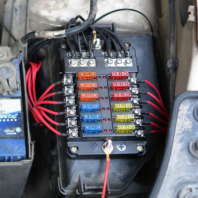Fuse Box (DC 12-24V) for DIY Off- Grid Solar, Vans, RV Automotive, Fuses Included