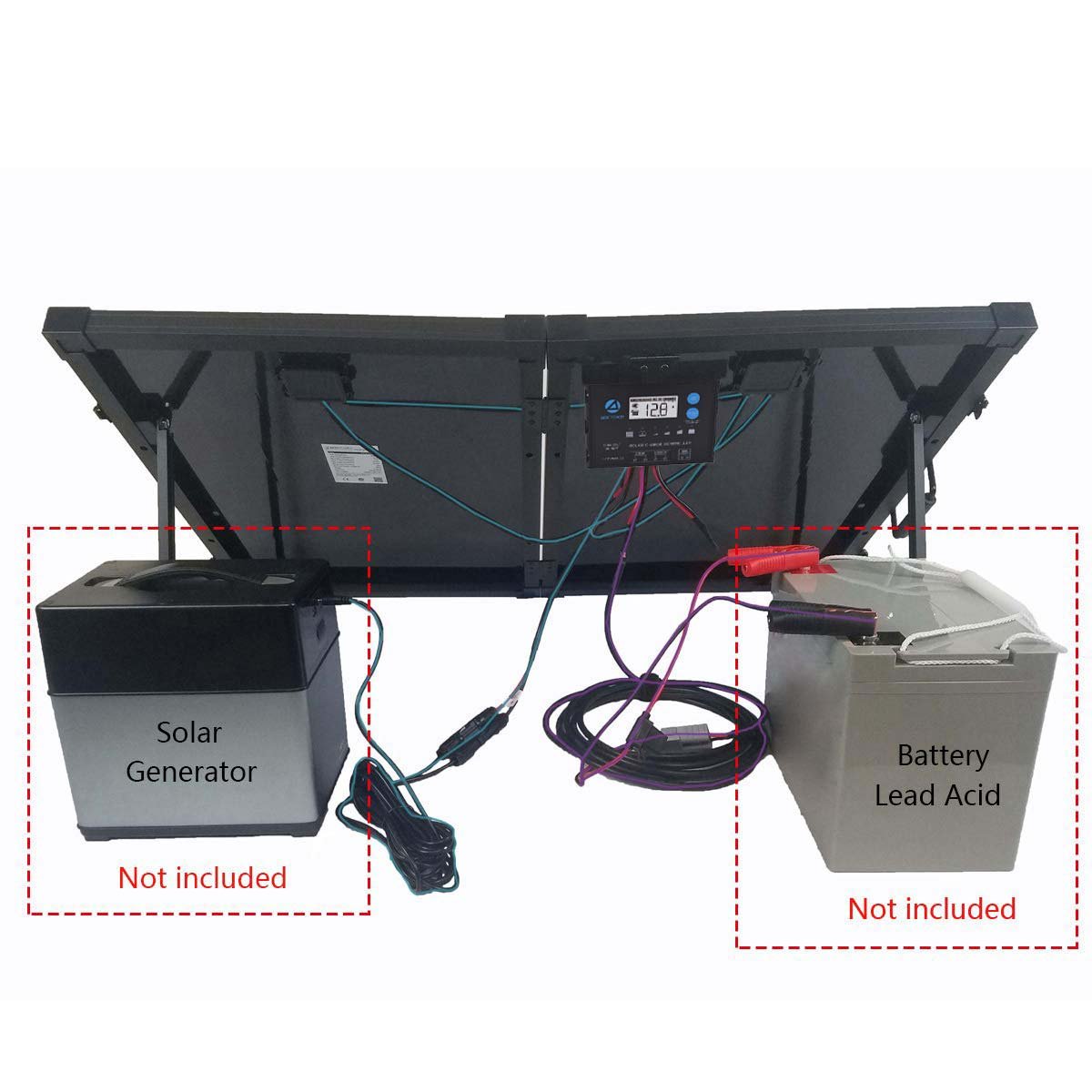 100W Portable Solar Briefcase, w/ ProteusX 20A Waterproof LCD Controller