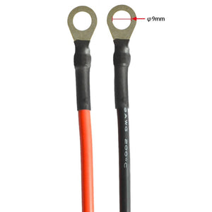 8AWG 8ft Battery/Inverter Cable;  Rings - Bare Wire Cable by AcoPower