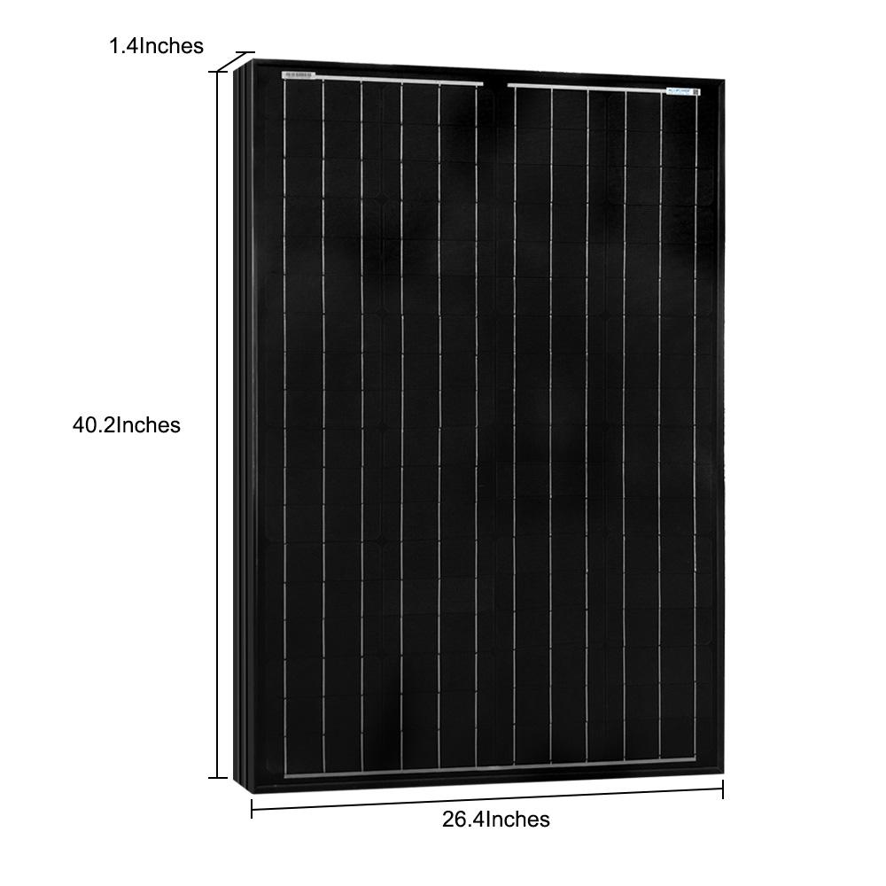 100 WATT, 12 VOLT MONOCRYSTALLINE (BLACK) SOLAR PANEL (DC)