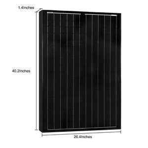 100 WATT, 12 VOLT MONOCRYSTALLINE (BLACK) SOLAR PANEL (DC)